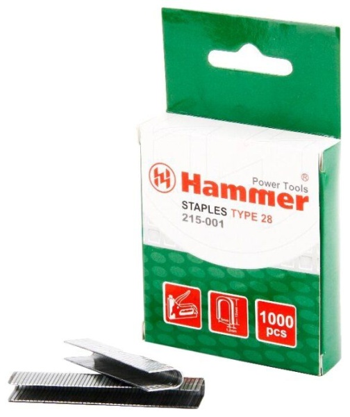 Купить Скобы Hammerflex 215-001 тип 28 для степлера, 12 мм в Екатринбурге тел: 8-343-270-60-96.